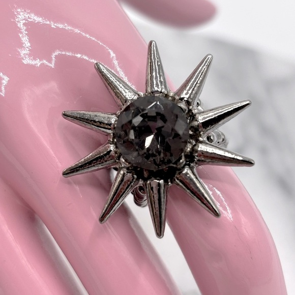Gothic Grunge Sun Moon Spike‎ Modern Space Jewelry Crystal Spike Ring - Picture 3 of 7